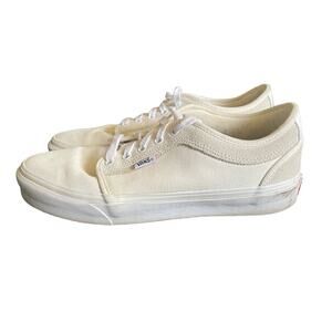 Vans Men's Marshmallow Chukka Low Pro Canvas & Suede Skater Sneakers - Size 8.5